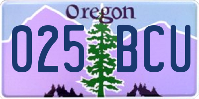 OR license plate 025BCU