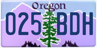 OR license plate 025BDH
