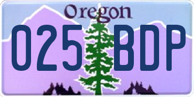 OR license plate 025BDP