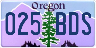 OR license plate 025BDS