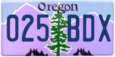 OR license plate 025BDX