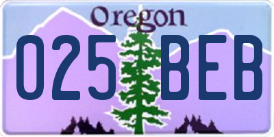 OR license plate 025BEB