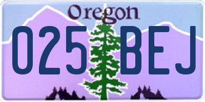 OR license plate 025BEJ