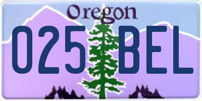 OR license plate 025BEL