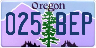 OR license plate 025BEP