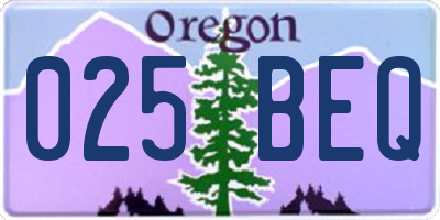 OR license plate 025BEQ