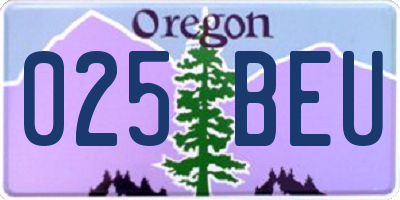 OR license plate 025BEU