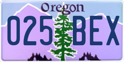 OR license plate 025BEX