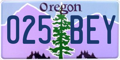 OR license plate 025BEY
