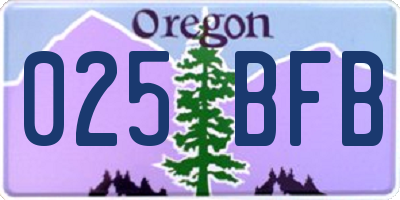 OR license plate 025BFB