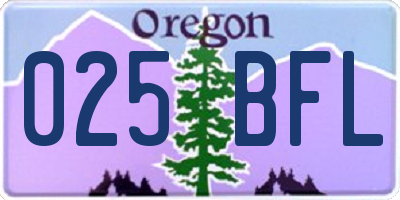 OR license plate 025BFL