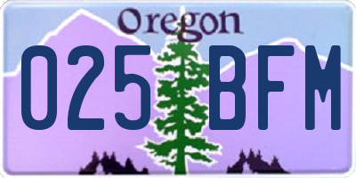 OR license plate 025BFM
