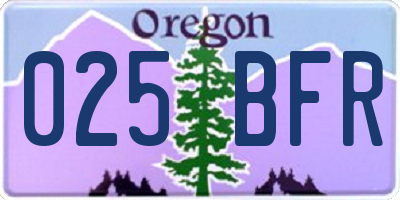 OR license plate 025BFR