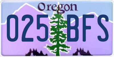 OR license plate 025BFS