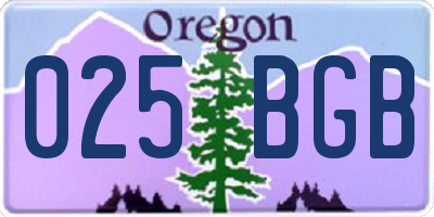 OR license plate 025BGB