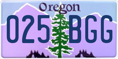 OR license plate 025BGG