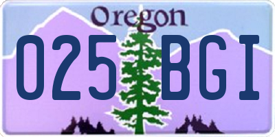 OR license plate 025BGI