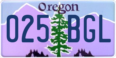 OR license plate 025BGL