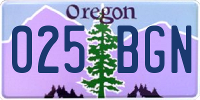 OR license plate 025BGN