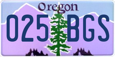 OR license plate 025BGS