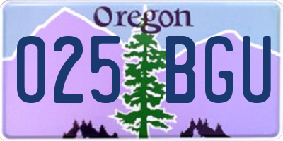 OR license plate 025BGU