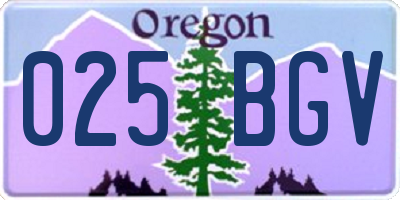 OR license plate 025BGV