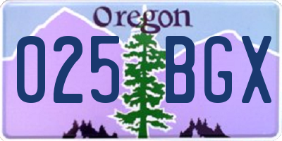 OR license plate 025BGX