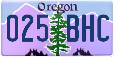 OR license plate 025BHC
