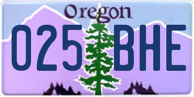 OR license plate 025BHE