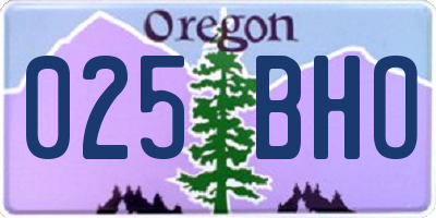 OR license plate 025BHO