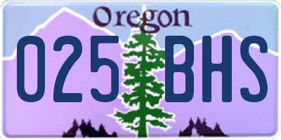 OR license plate 025BHS