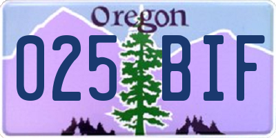 OR license plate 025BIF