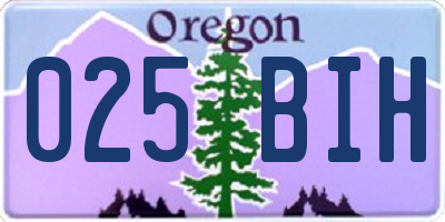 OR license plate 025BIH