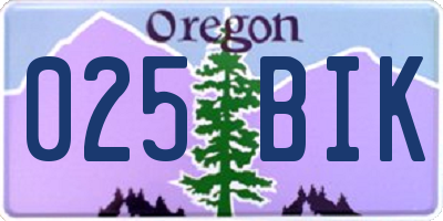 OR license plate 025BIK