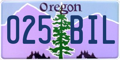 OR license plate 025BIL