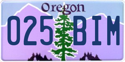 OR license plate 025BIM