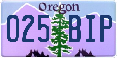 OR license plate 025BIP