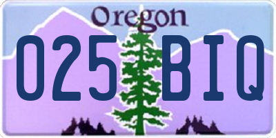 OR license plate 025BIQ