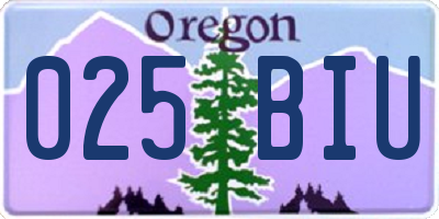 OR license plate 025BIU
