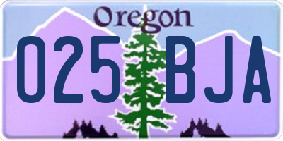 OR license plate 025BJA