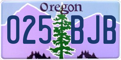 OR license plate 025BJB