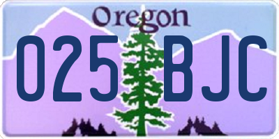 OR license plate 025BJC