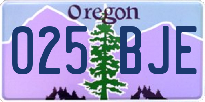 OR license plate 025BJE