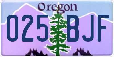OR license plate 025BJF