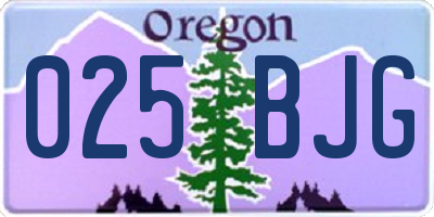 OR license plate 025BJG