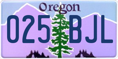 OR license plate 025BJL