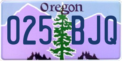 OR license plate 025BJQ