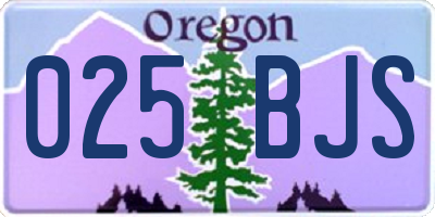 OR license plate 025BJS
