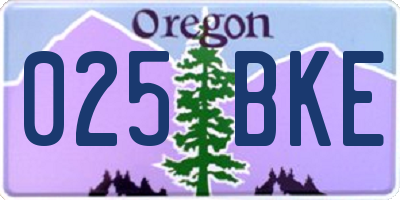 OR license plate 025BKE