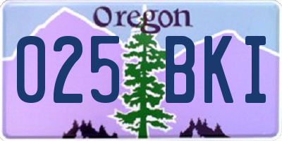 OR license plate 025BKI